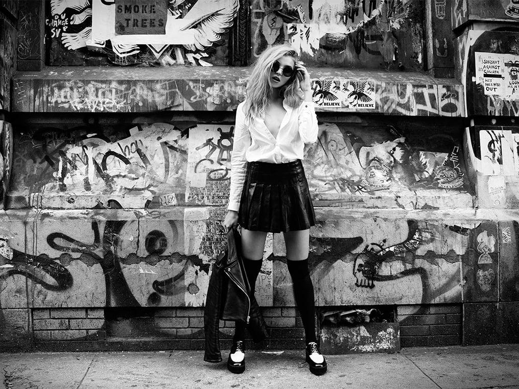 Rachel Hilbert fashion editorial Bowery street