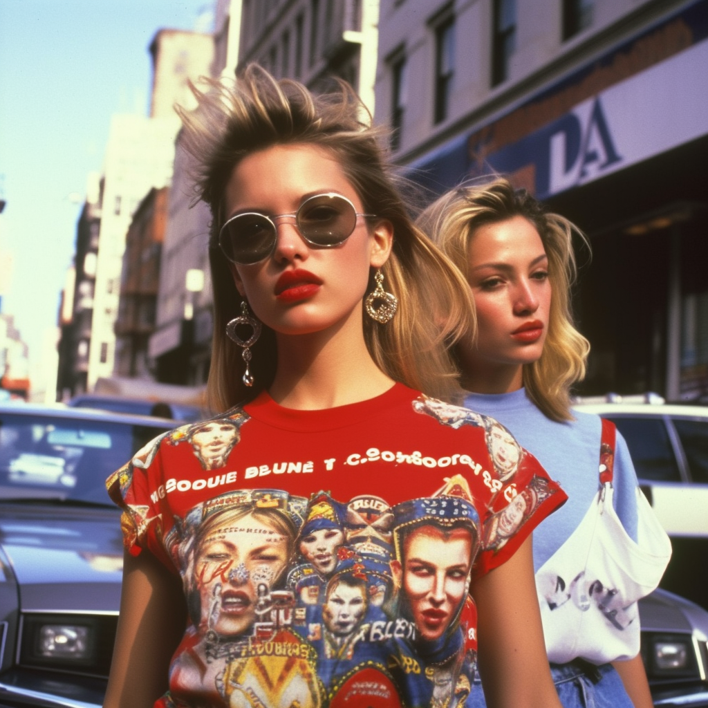 90s fashion editorial streets of New York artificial intelligence 