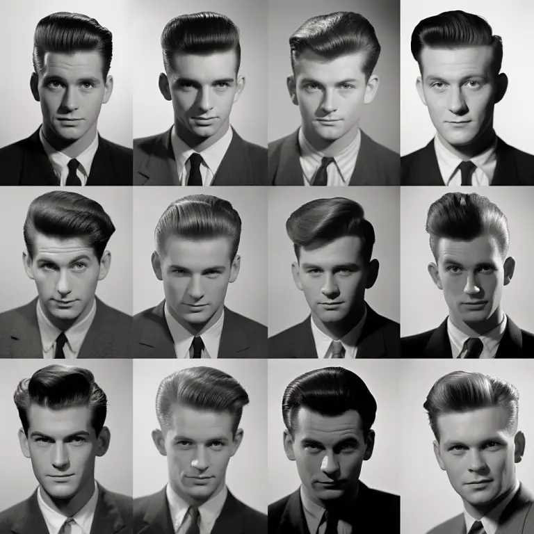 1950s Pompadour Mens Haircut Grid 768x768 