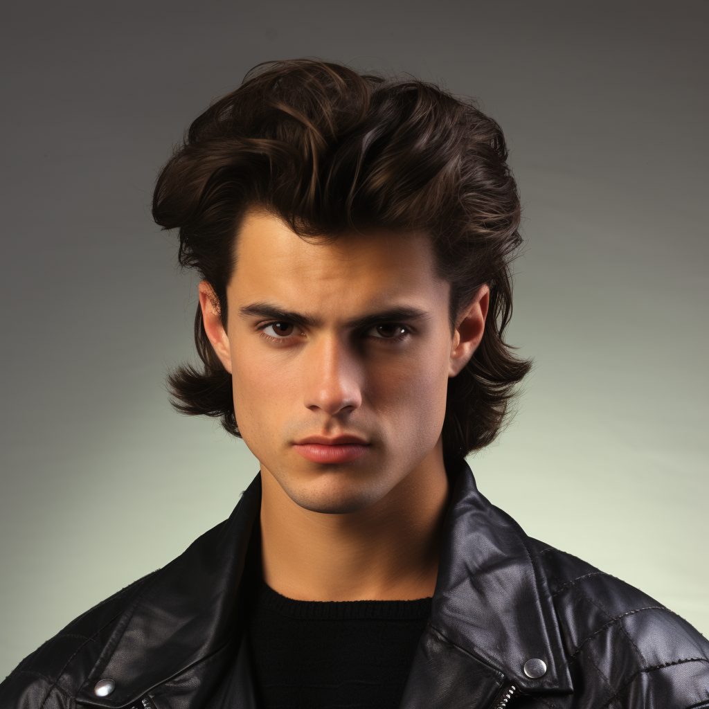1980s Hairstyles for Men leather jacked motorcycle guy