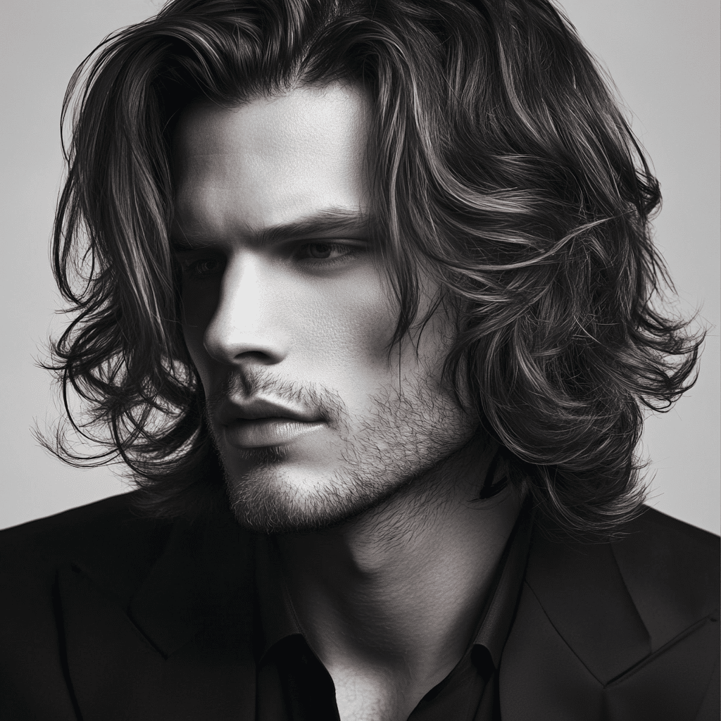 Shoulder-Length Long Haircut for Men