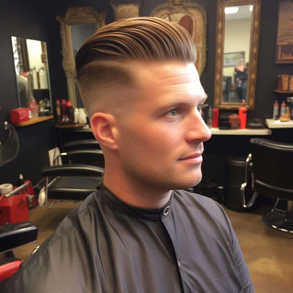 taper fade comb over barbershop