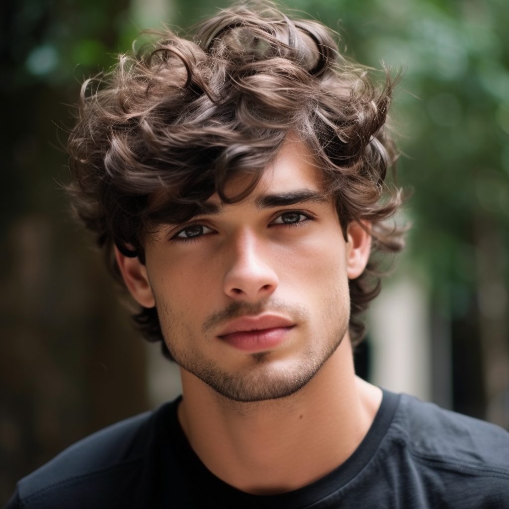 Male Model with Fluffy Hair