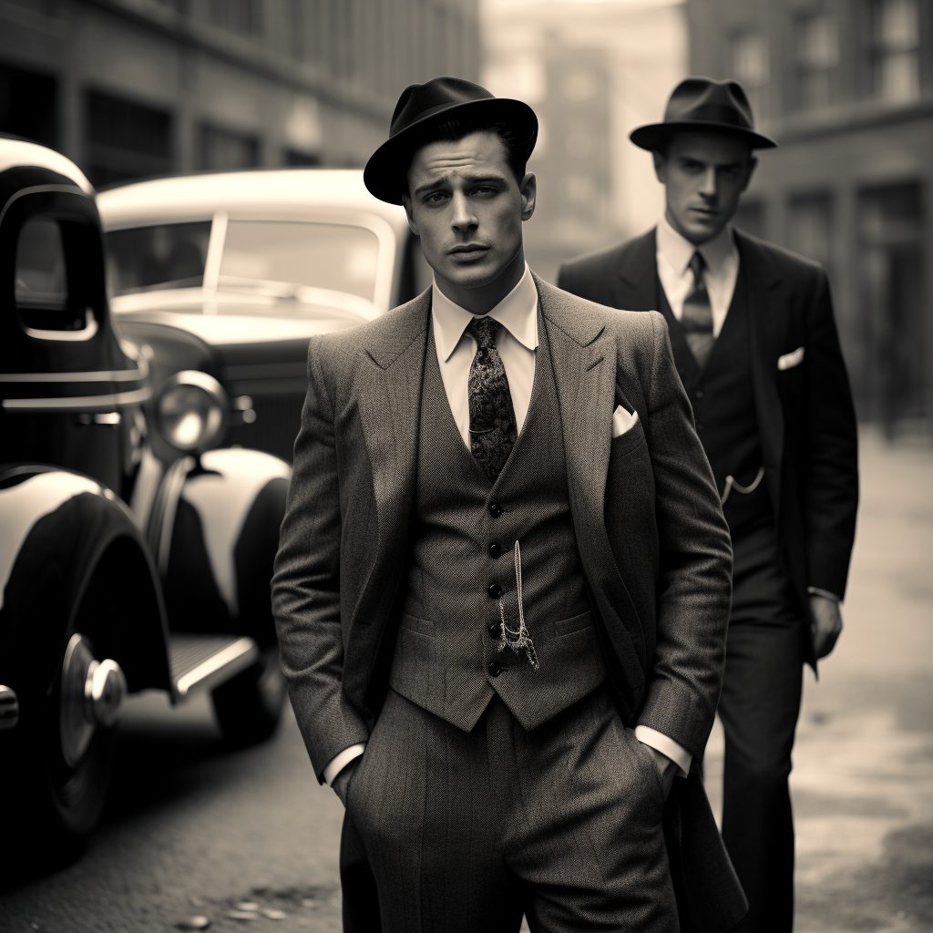 1920s Men's Fashion Editorial with vintage car