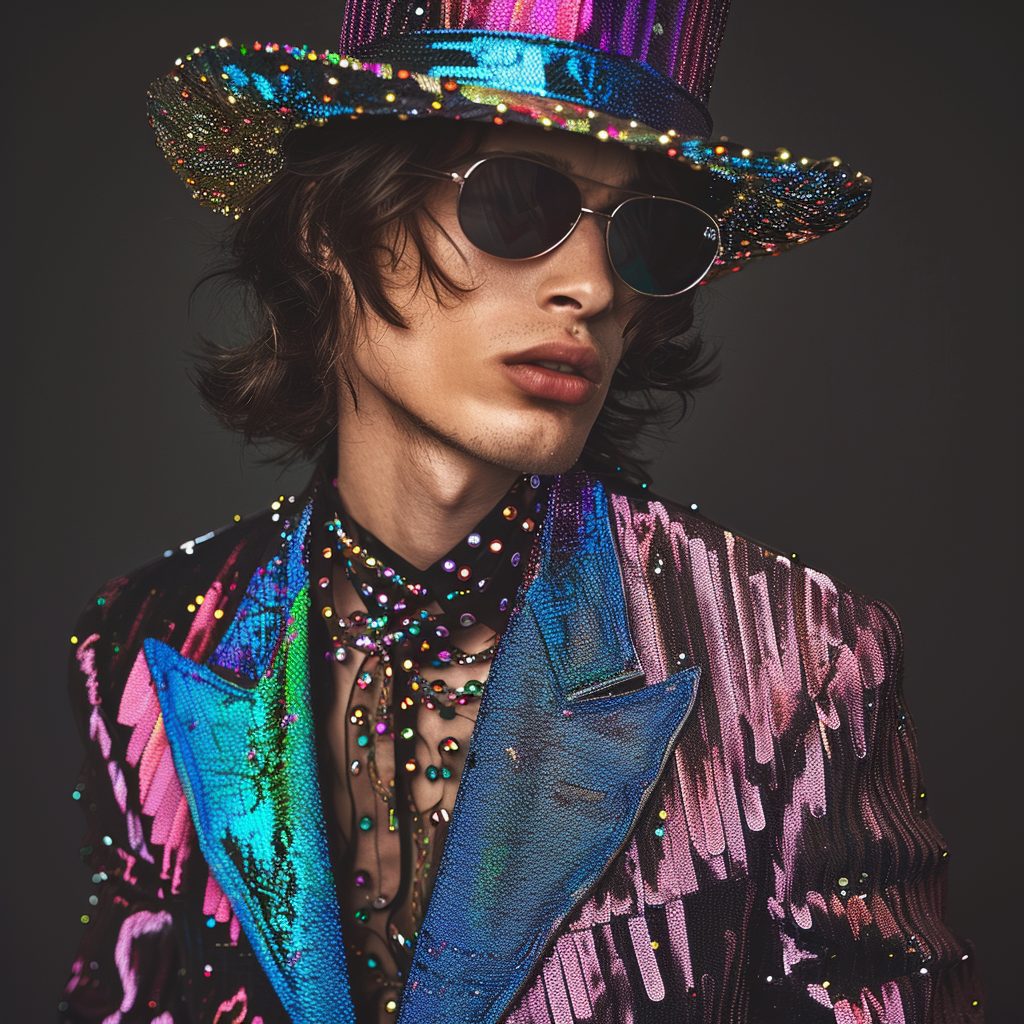 70s Glam Rock Inspired Look Fashion for Men