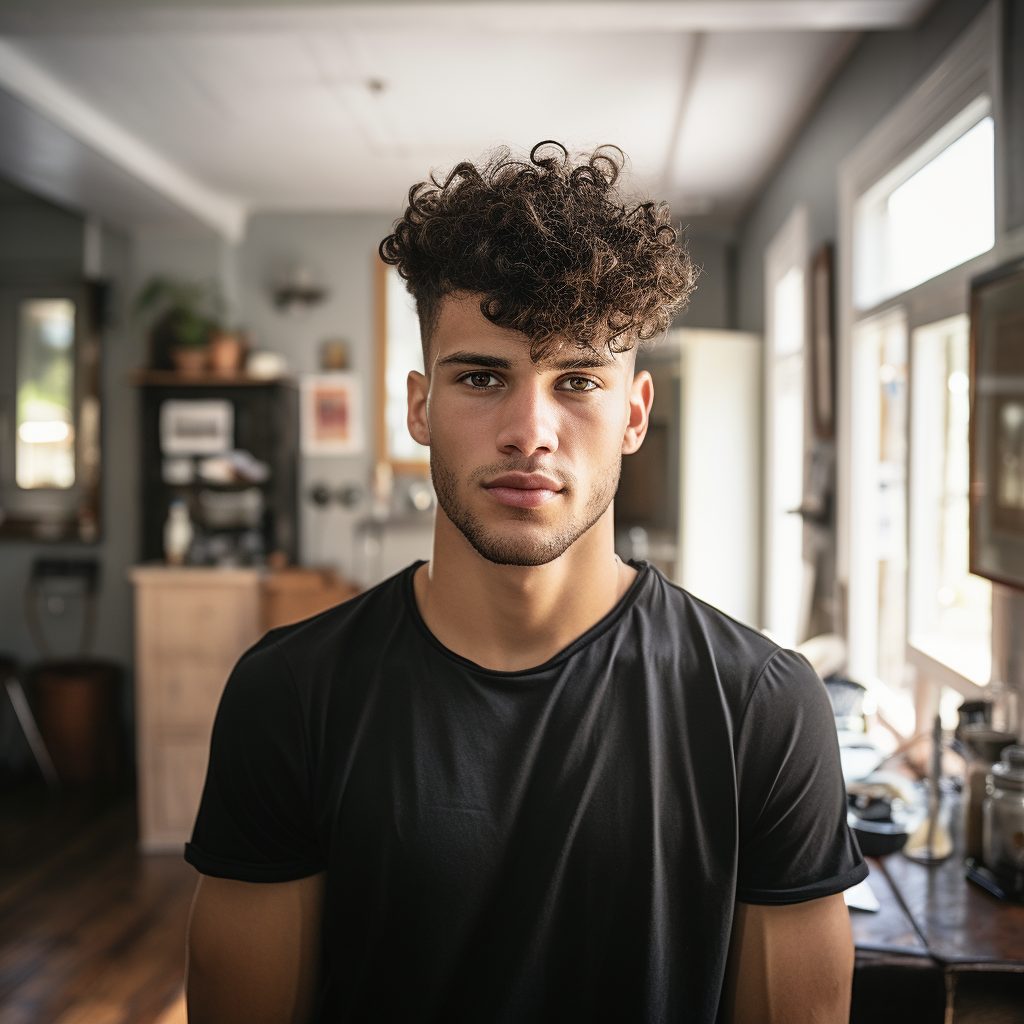 low fade curly hair