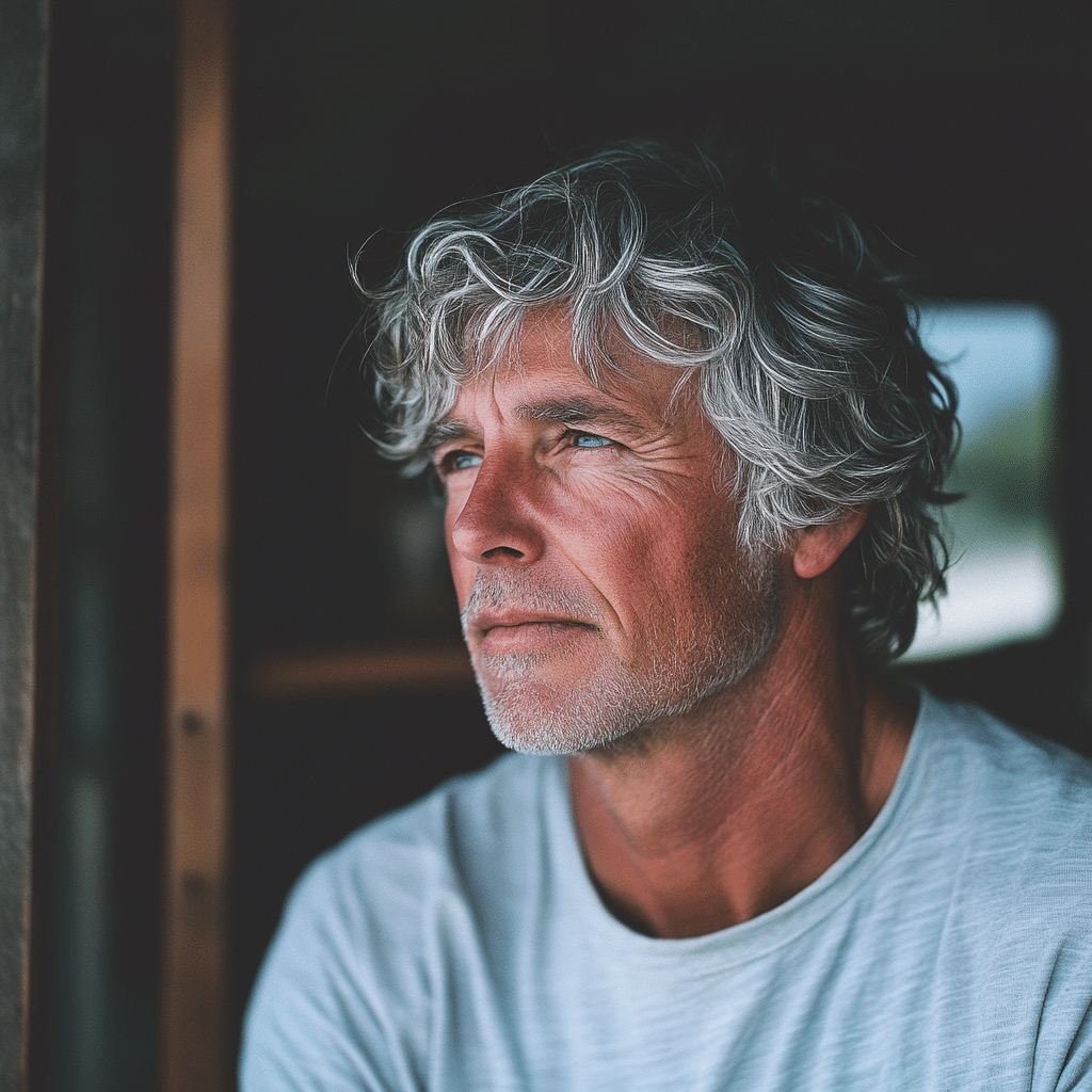 silver hair shag curly style