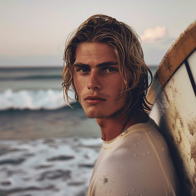 Surfer Curtains Hairstyle For Men: Beach Vibes Guide