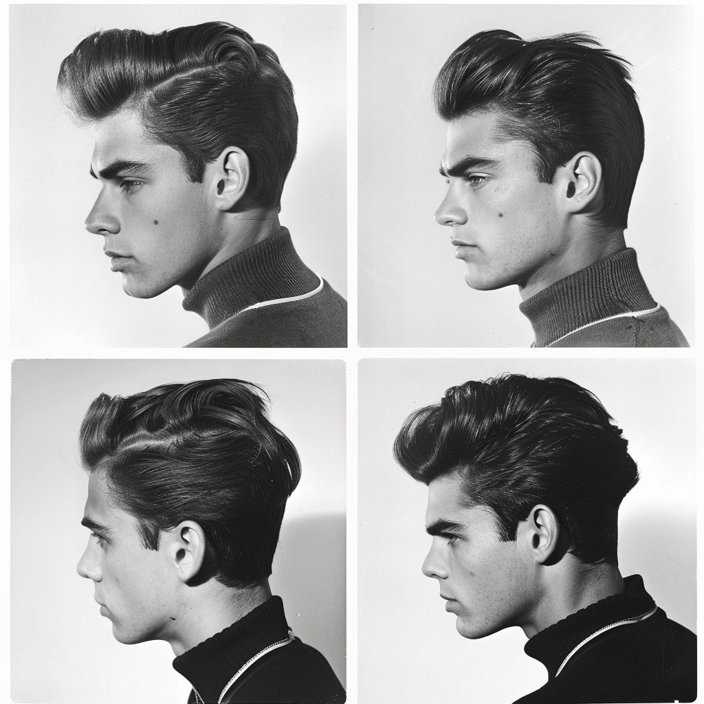 photo editorial of guys with 1960s hairstyles