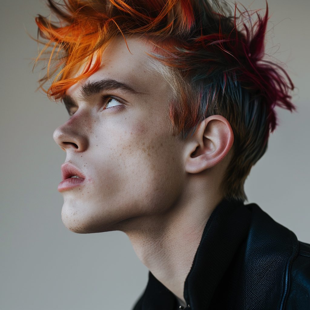 Edgy colored Tips Hairstyles for Men