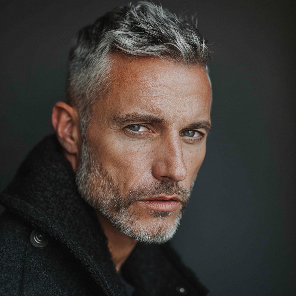 Haircuts for Men Over 50 - Messy Hairstyle with taper sides