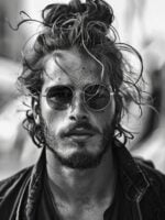 Hipster Messy Man Bun Hairstyle