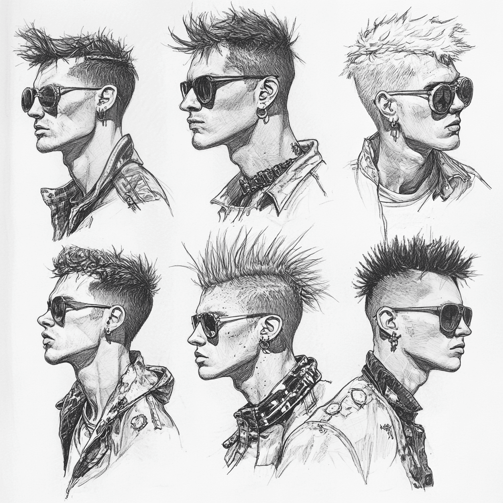 Illustration of Punk Haircuts for Men