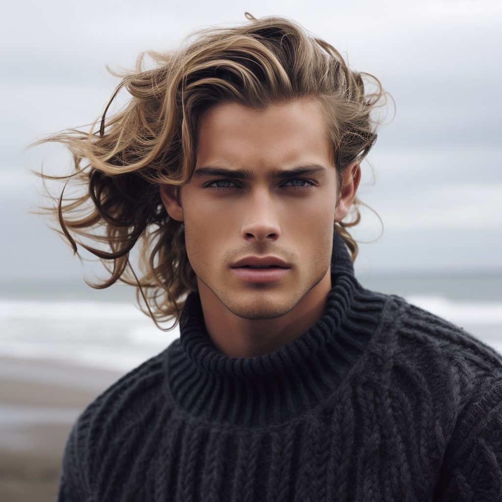 surfer waves for long and wavy hair for men