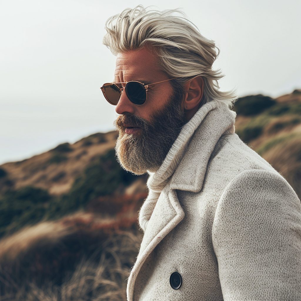 men hairstyle over 50 with glasses