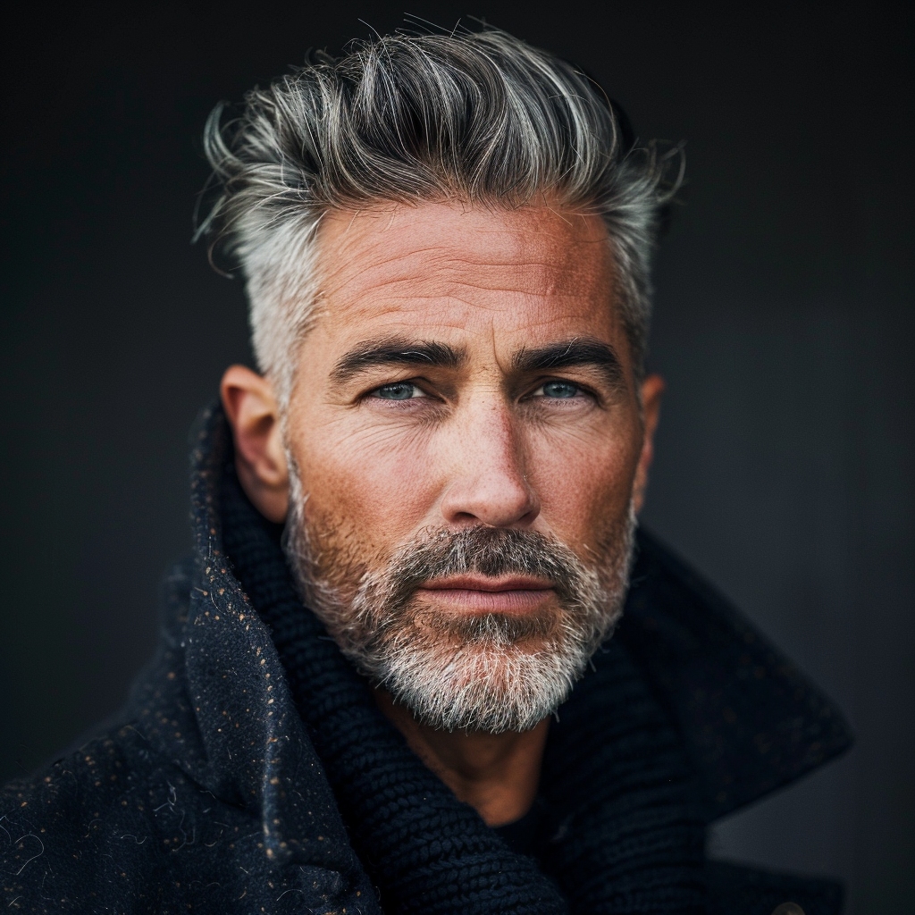 salt and pepper hair and beard