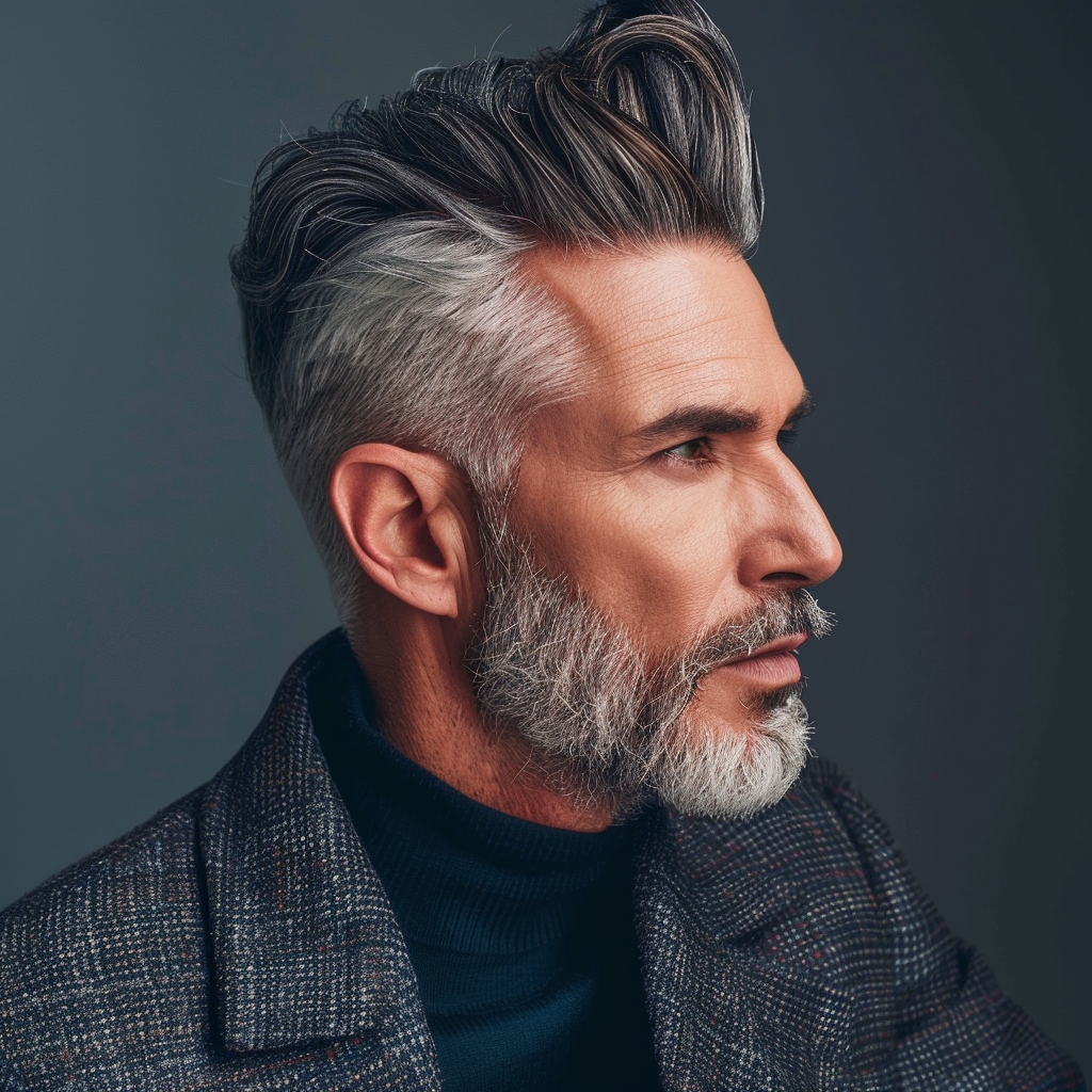 salt and pepper quiff beard