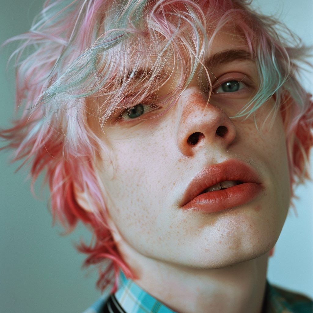 Pastel Color Hairstyle for Men
