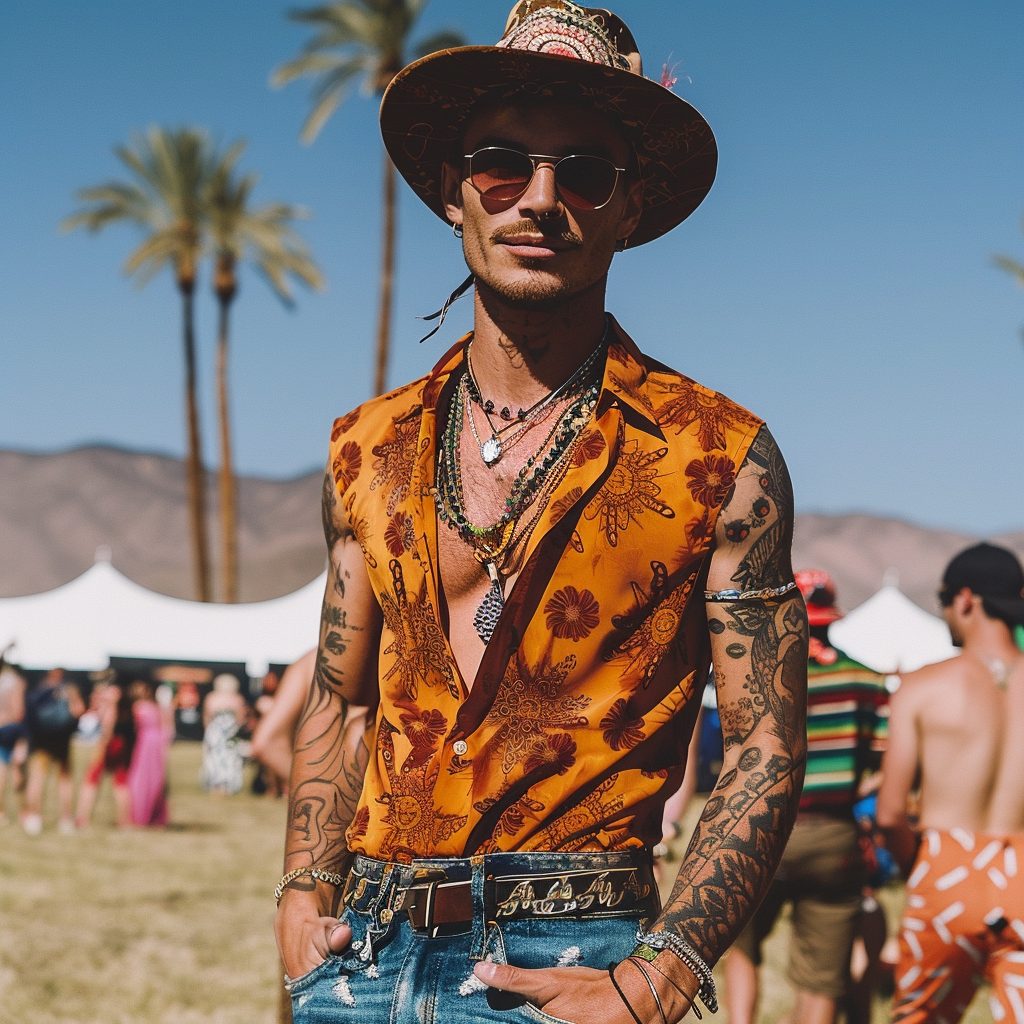 hat and sunglasses outfits for music festivals 
