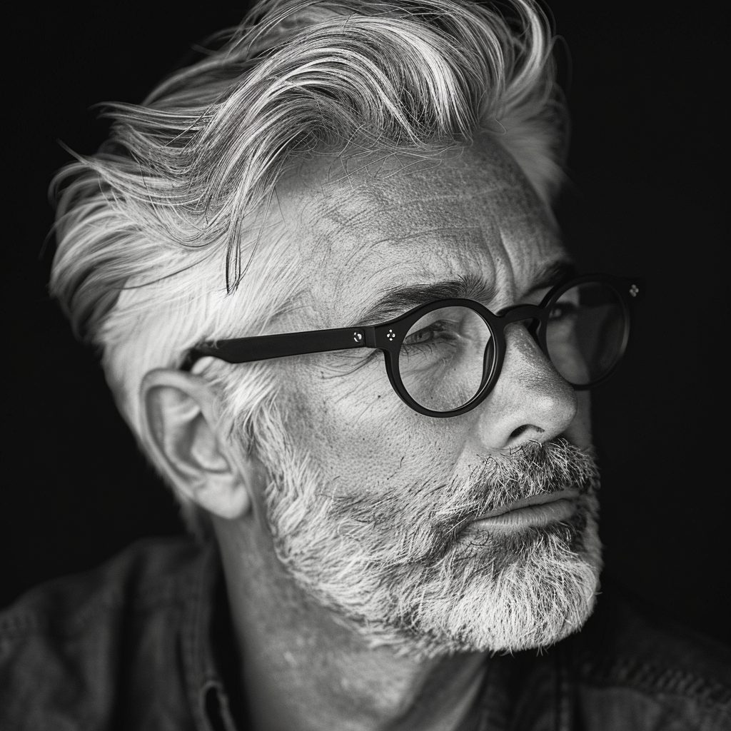 Haircuts for Male Over 50 with Glasses