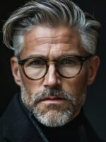 hairstyles for men over 50 with glasses