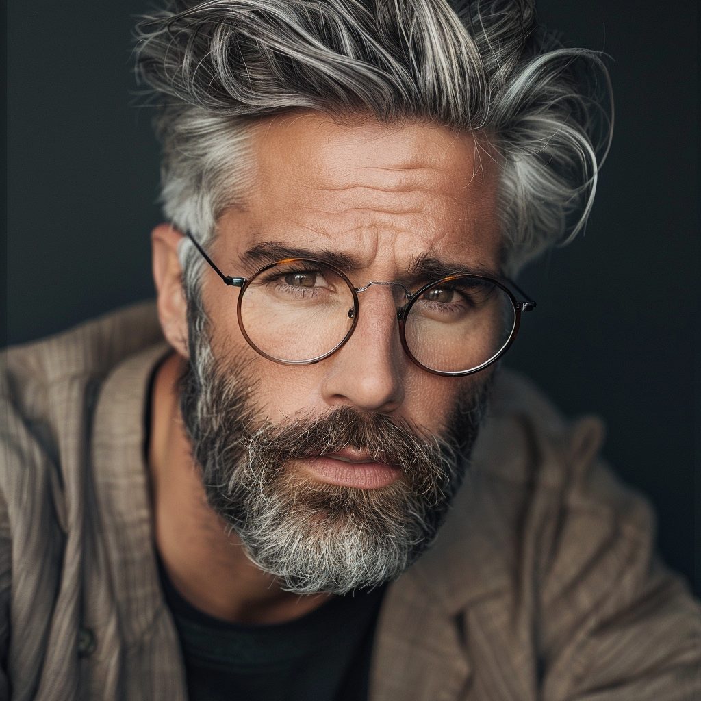 Hairstyles for Men Over 50 with Glasses