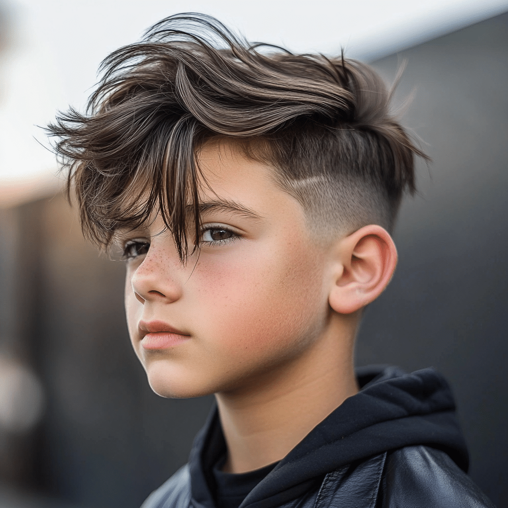 Boy with Textured Long Cut with Tapered Sides hairstyle