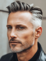 Hairstyles for Men in Their 40s with Grey Hair