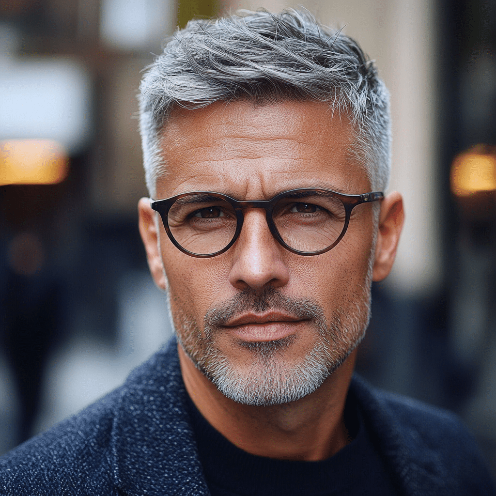 fine hair short hairstyles for over 50 with glasses - gray hair styles