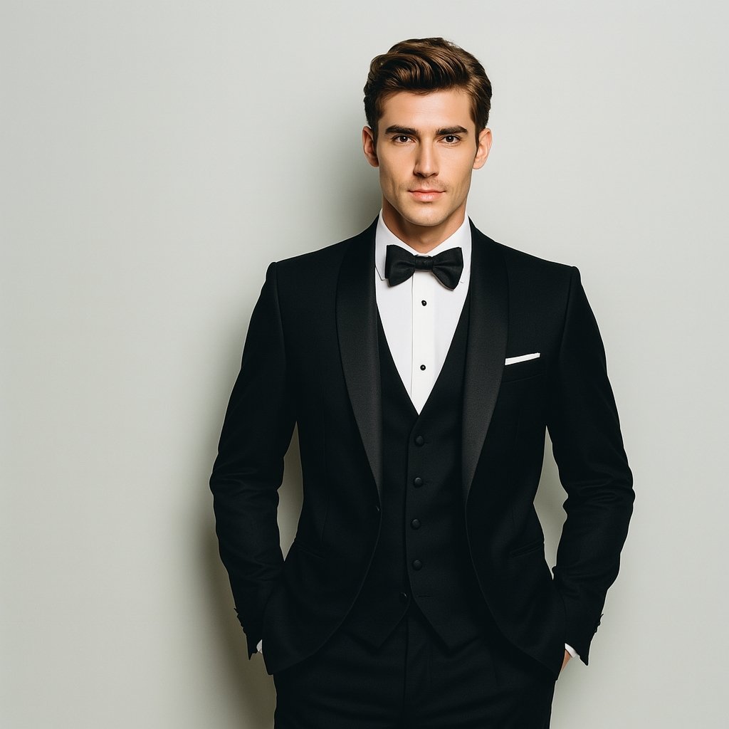 black tuxedo formal event outfit