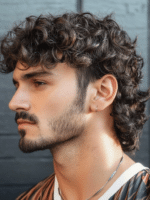 curly hair mullet