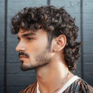 curly hair mullet