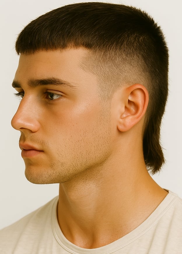 high taper fade mullet