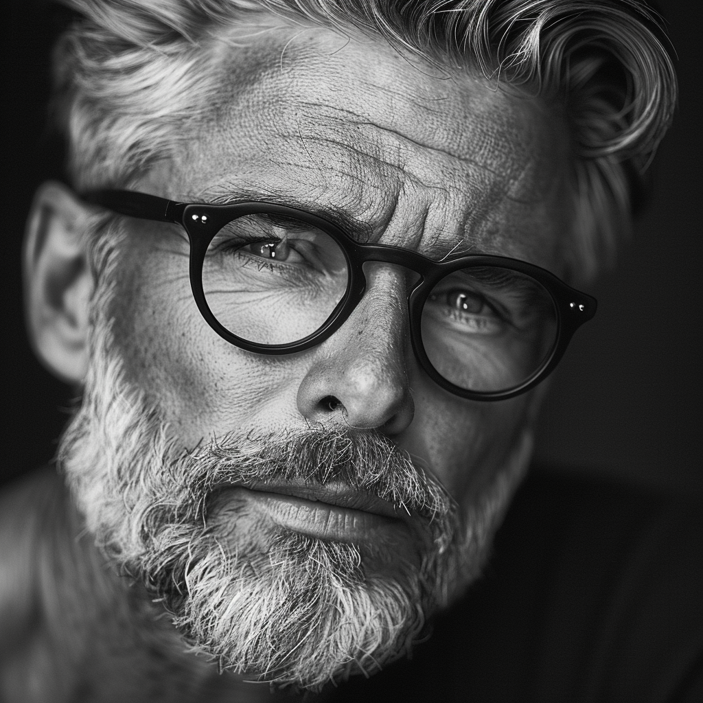 Older Men Hairstyles with Beard