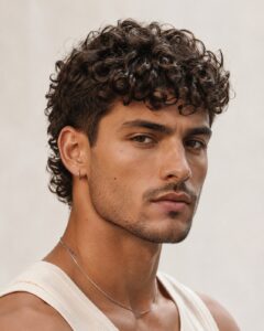 curly hair mullet