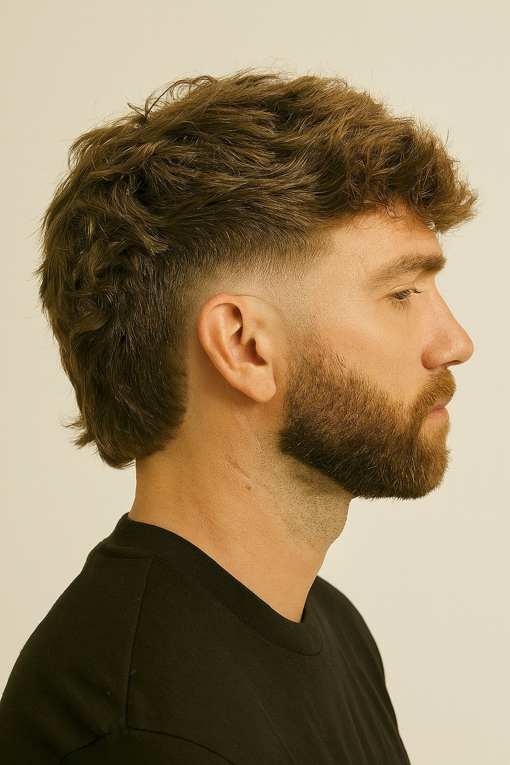 very short mullet fade