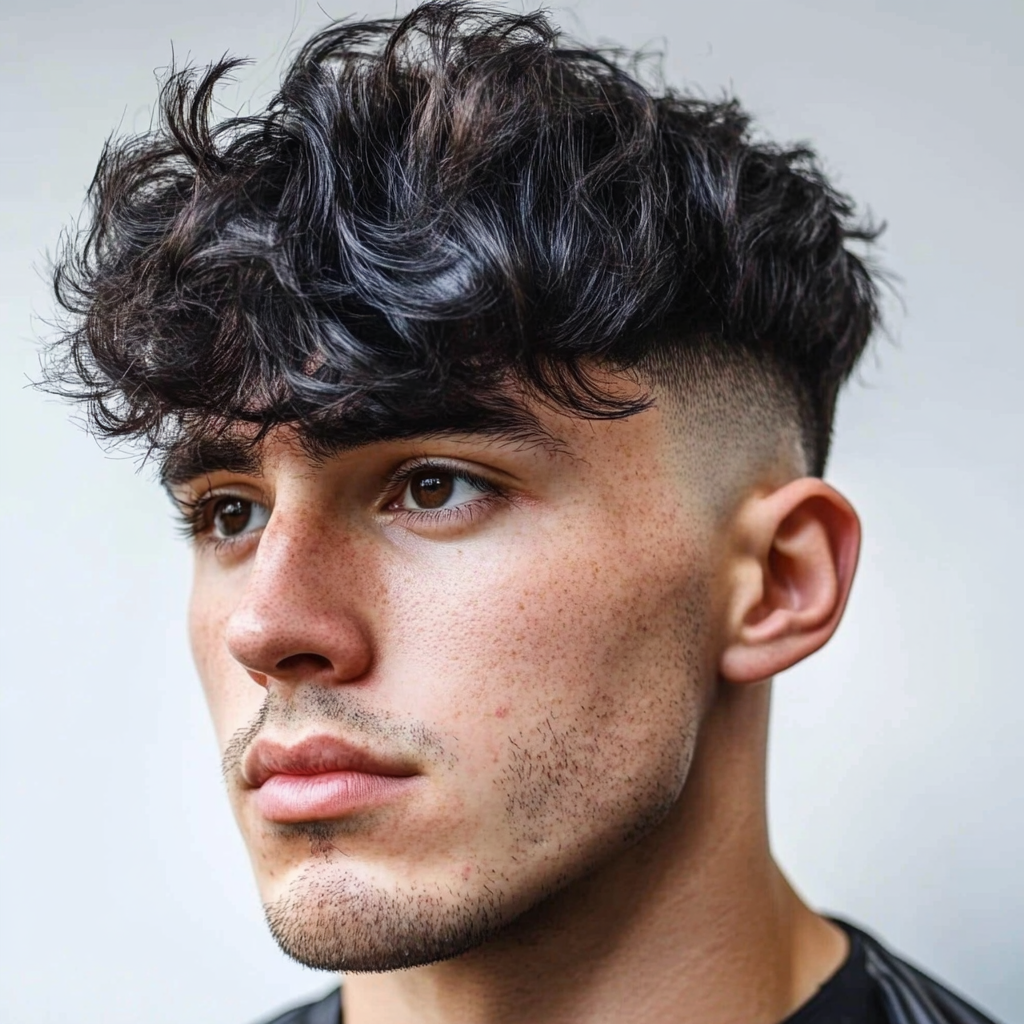 blowout messy fringe with fade