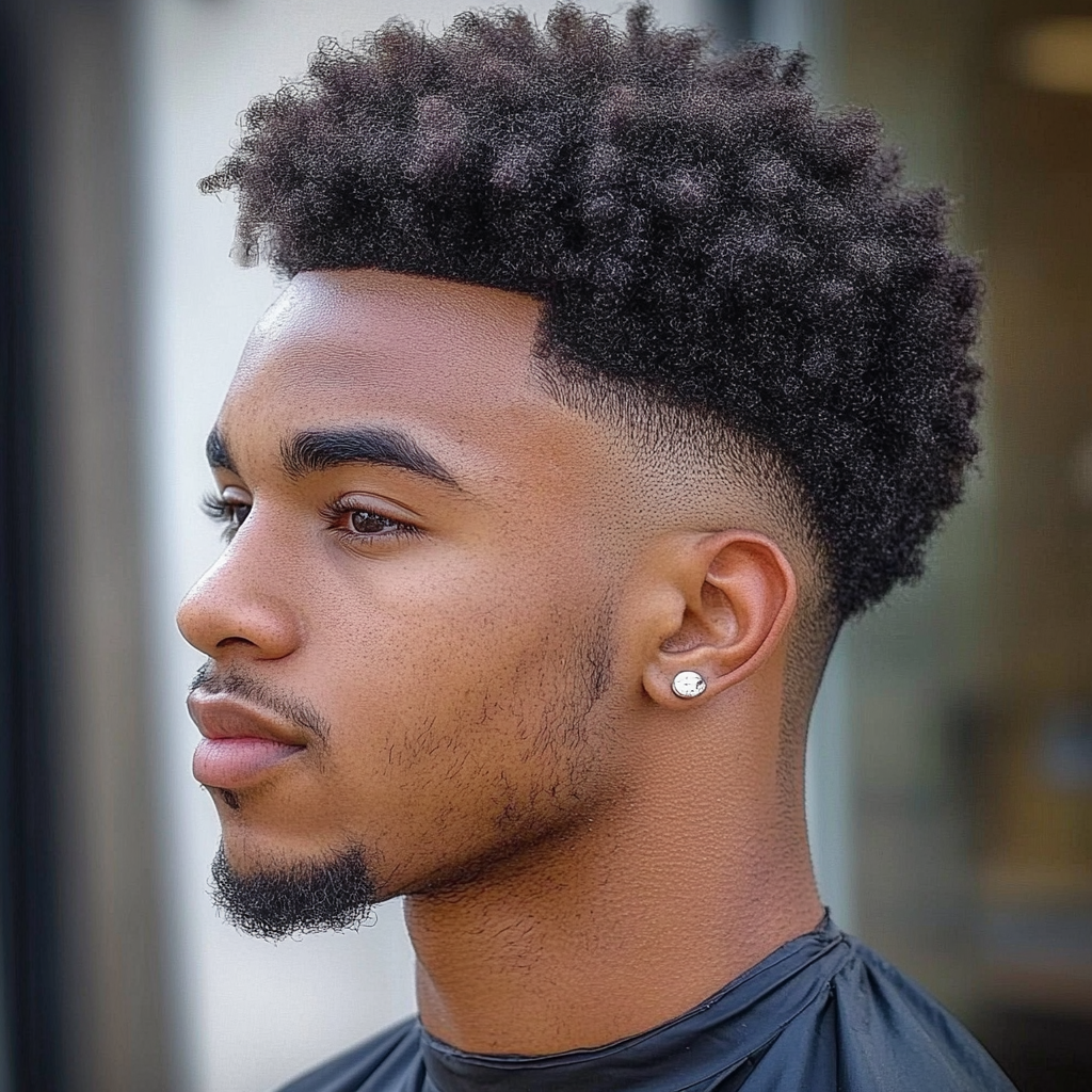 blowout afro taper fade