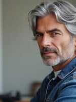 long gray hair for older men