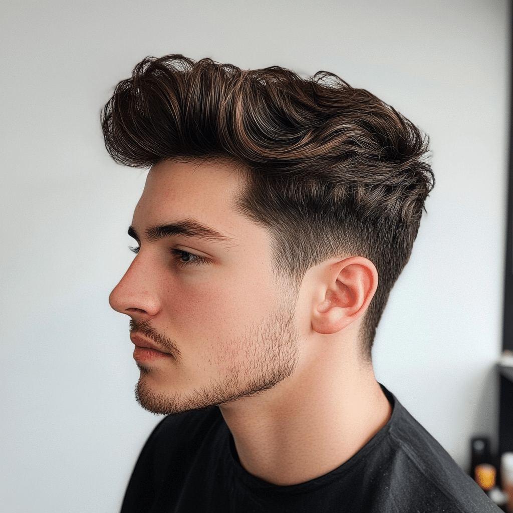 Men's Taper haircut with Pompadour 