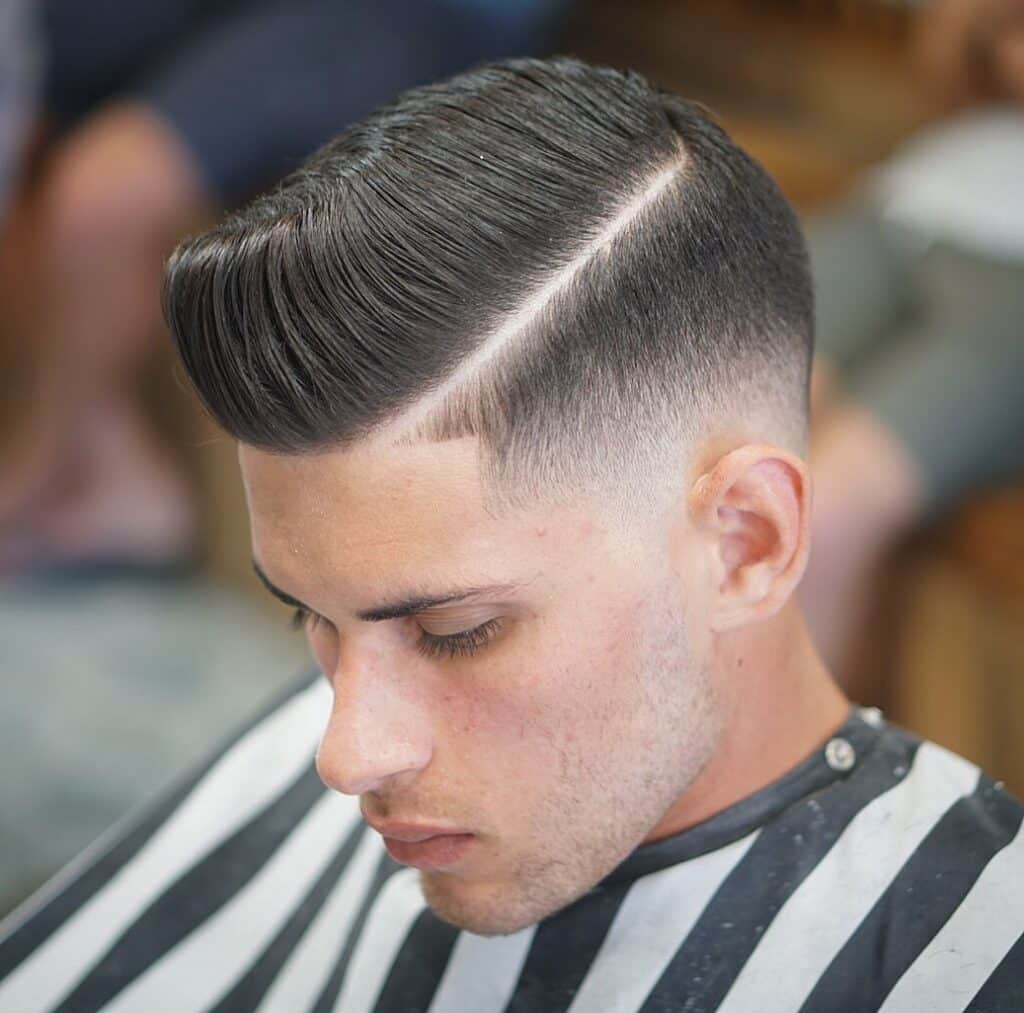 Hard Part Haircut with Fade