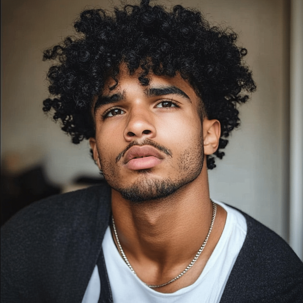 mens curly long haircuts