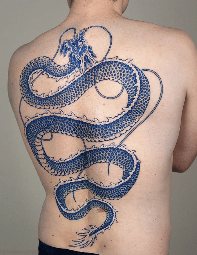 Back Dragon Tattoo by artist Oozy