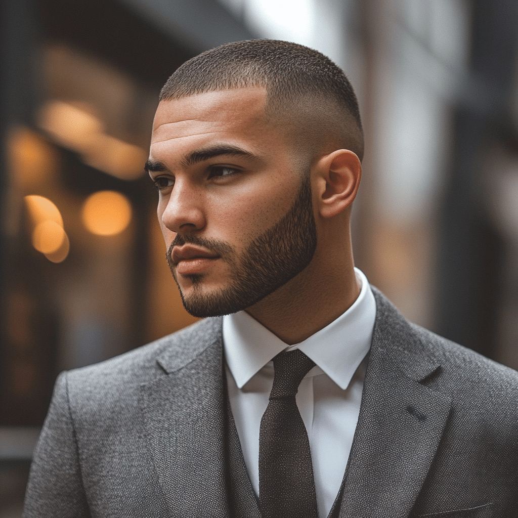 buzz cut with fade
