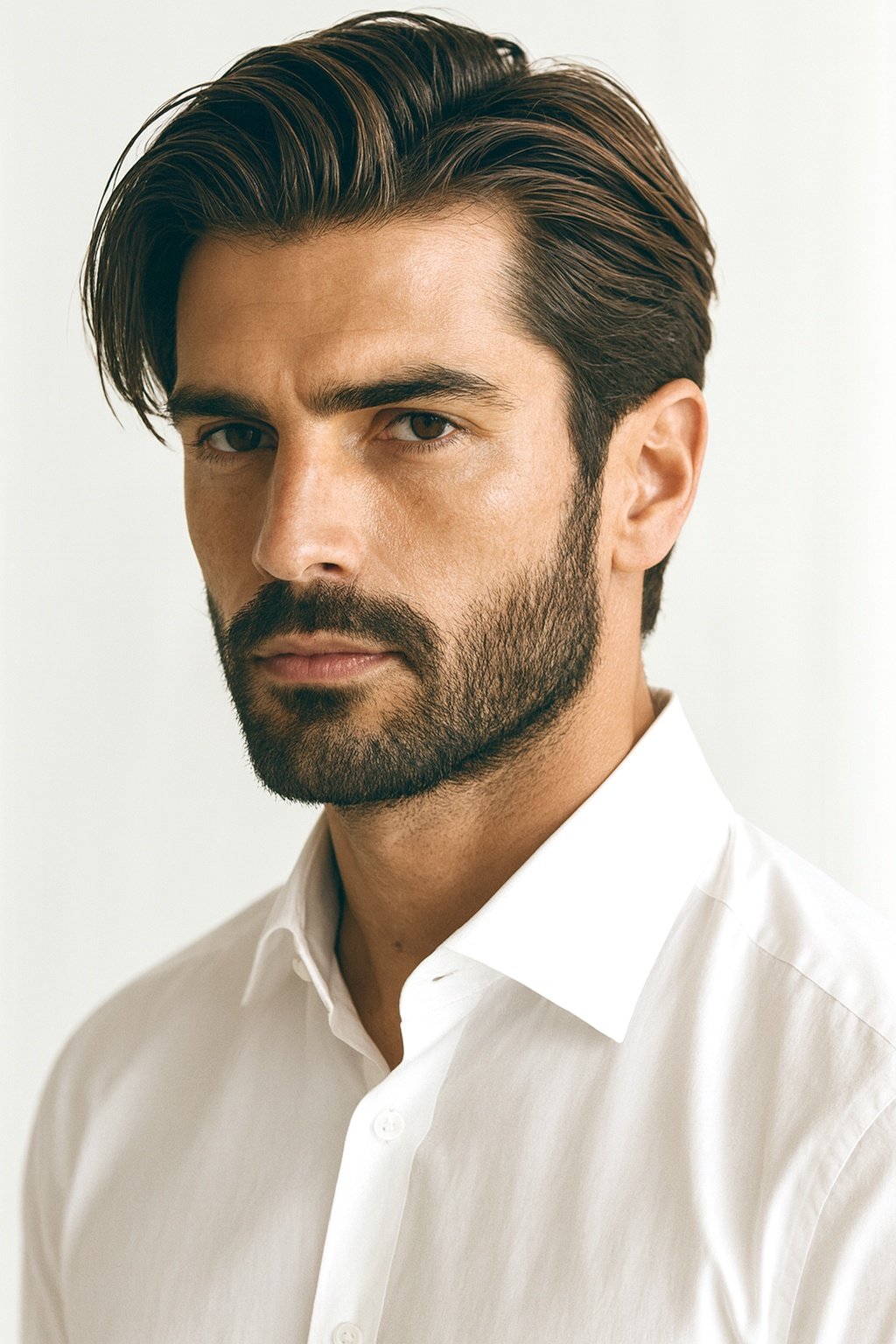 layered hair men side part