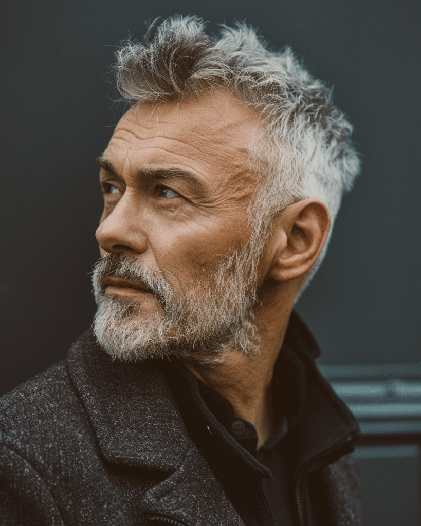 messy pompadour mature men over 60