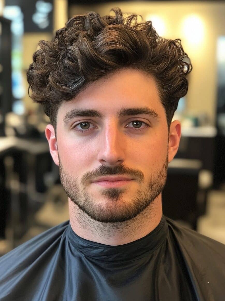a guy with semi-short curly haircut