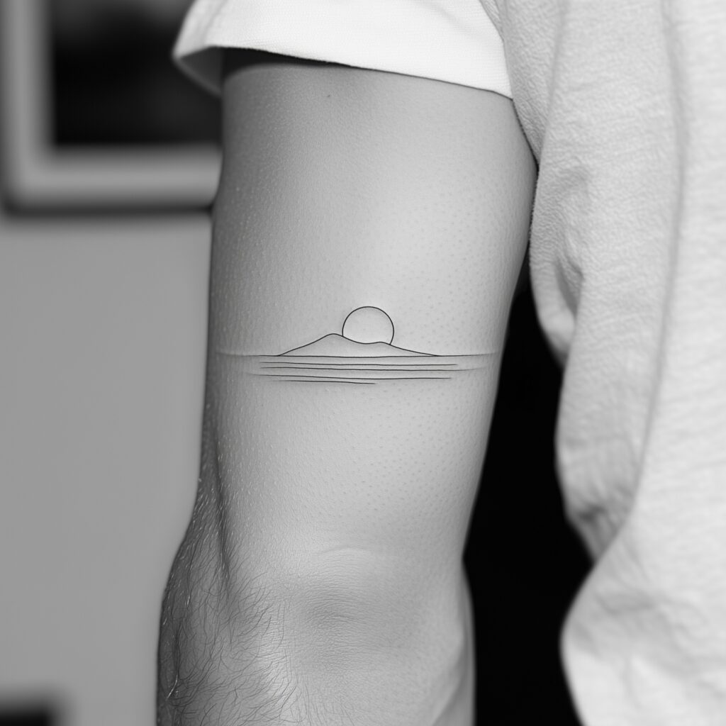 nature simple line tattoo idea