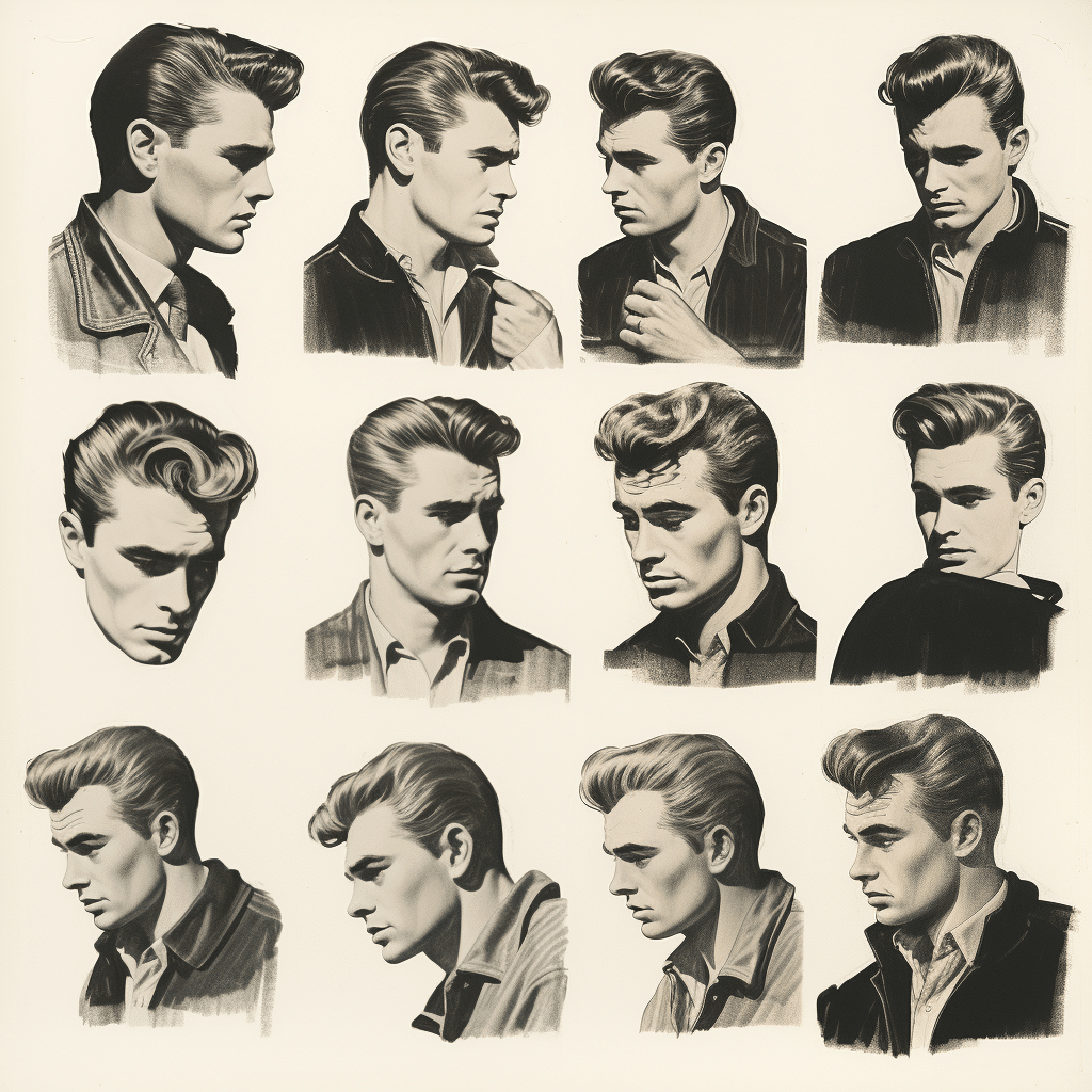 James Dean 1950s - Barbershop Chart of Haircuts