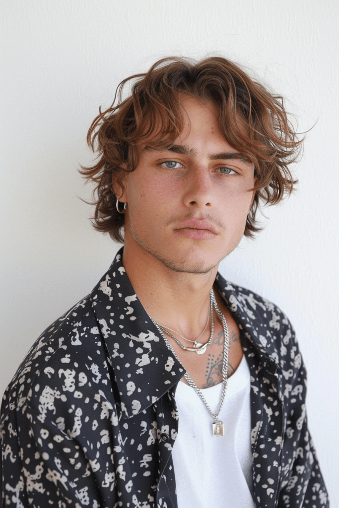 curly and short bangs for men surfer haircut